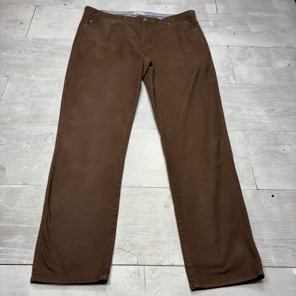 Peter Millar 5-Pocket Canvas Pants Mens 40 Brown MF19B86 Straight Leg Stretch